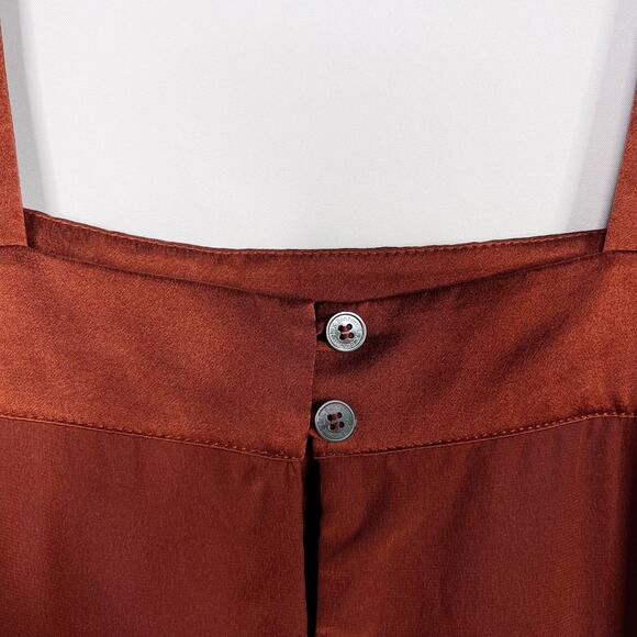 LK Bennett Silk Sally Sleeveless Blouse Tank Top US 4 Cinnamon Rust Orange - Picture 8 of 10